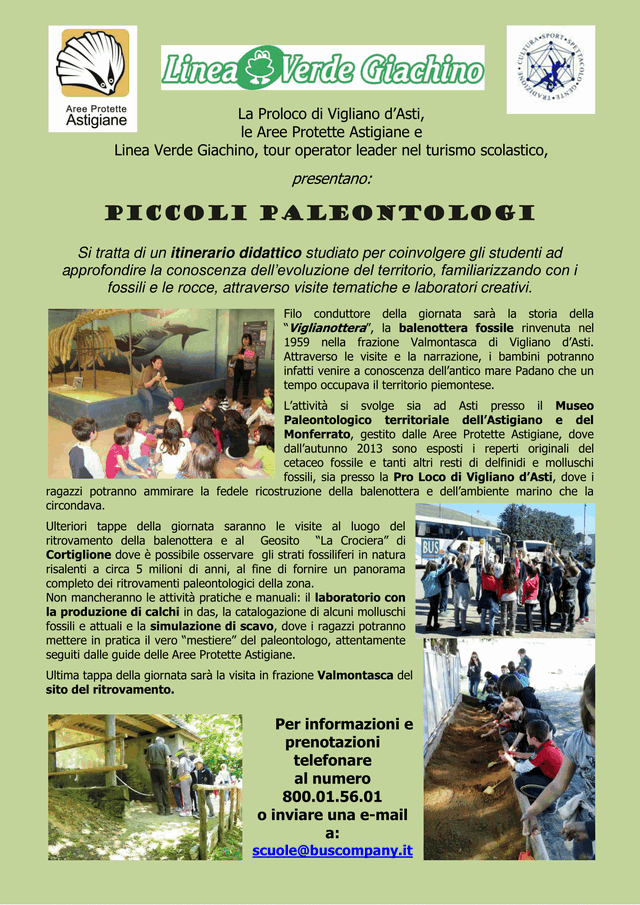 Itinerario didattico Piccoli Paleontologi